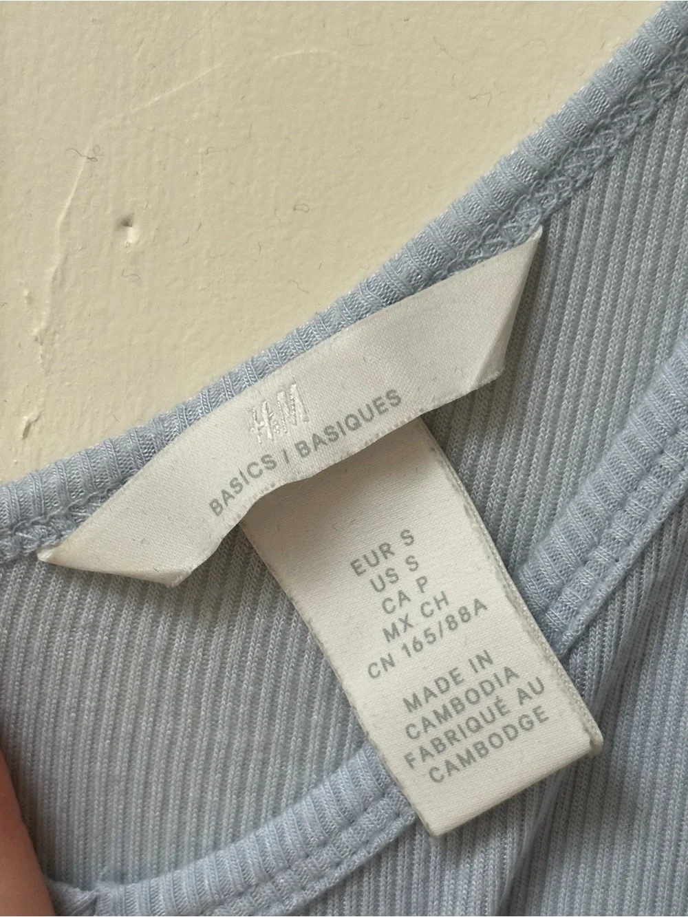 H&M Pale Blue Ribbed Tank Top - Picture 2 of 2